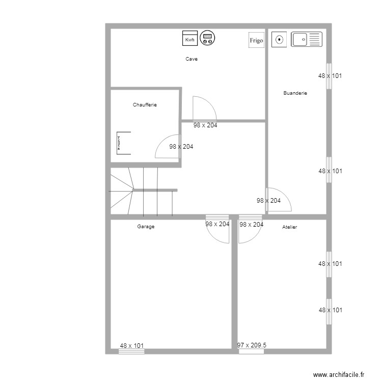 Sous sol. Plan de 0 pièce et 0 m2