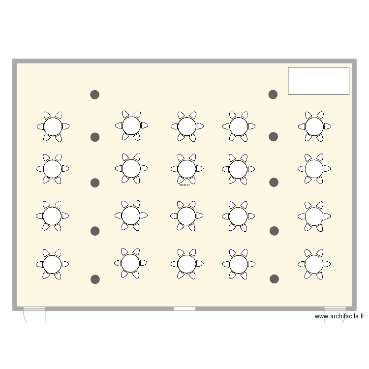 salle. Plan de 1 pièce et 383 m2