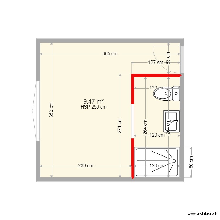 CHOMONO saint gervais la foret. Plan de 2 pièces et 13 m2