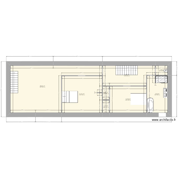 Etage chabeuil. Plan de 8 pièces et 103 m2