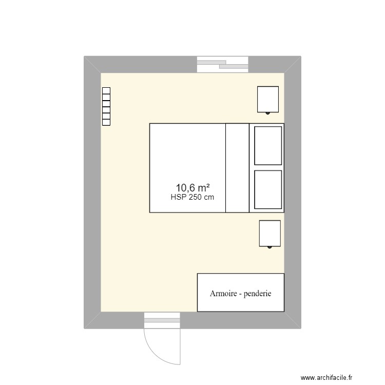plan chambre 1. Plan de 1 pièce et 11 m2