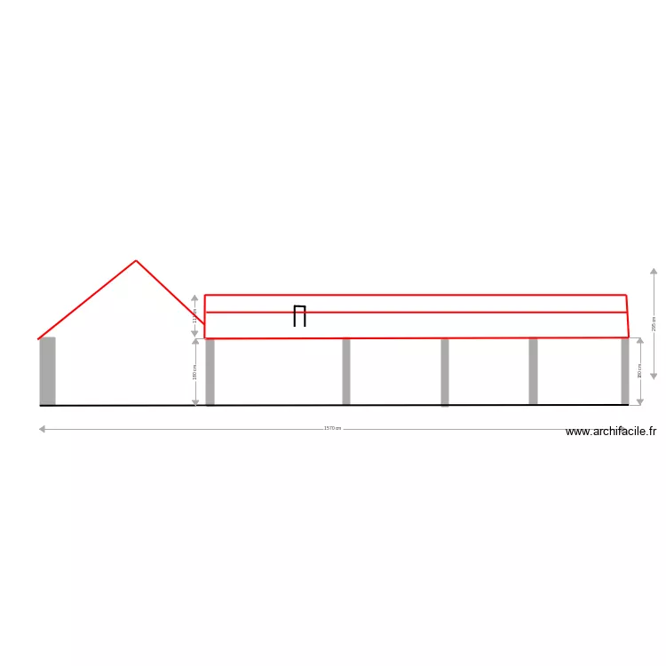 fa&ccedil;ade sud existante valid&eacute;e. Plan de 