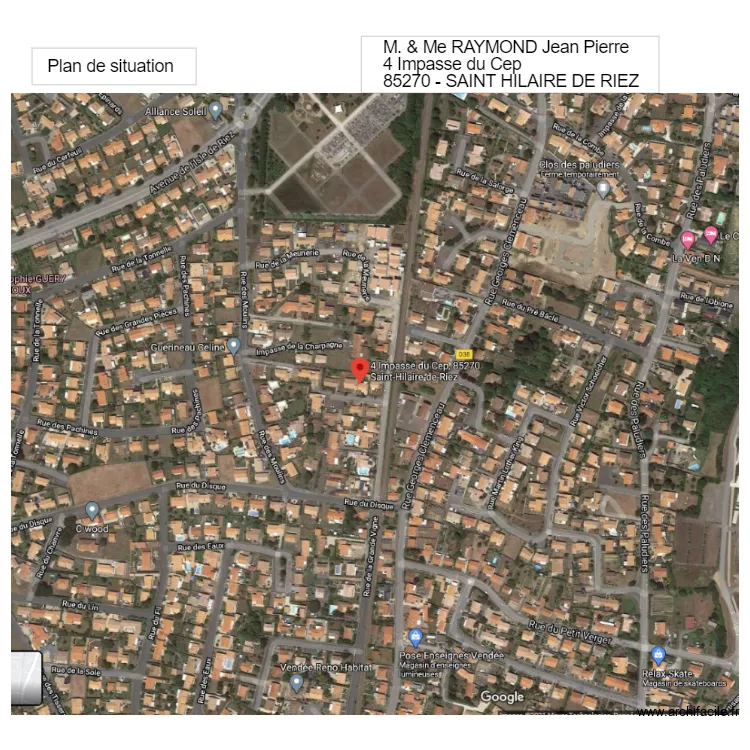 Plan de situation RAYMOND Jean Pierre . Plan de 