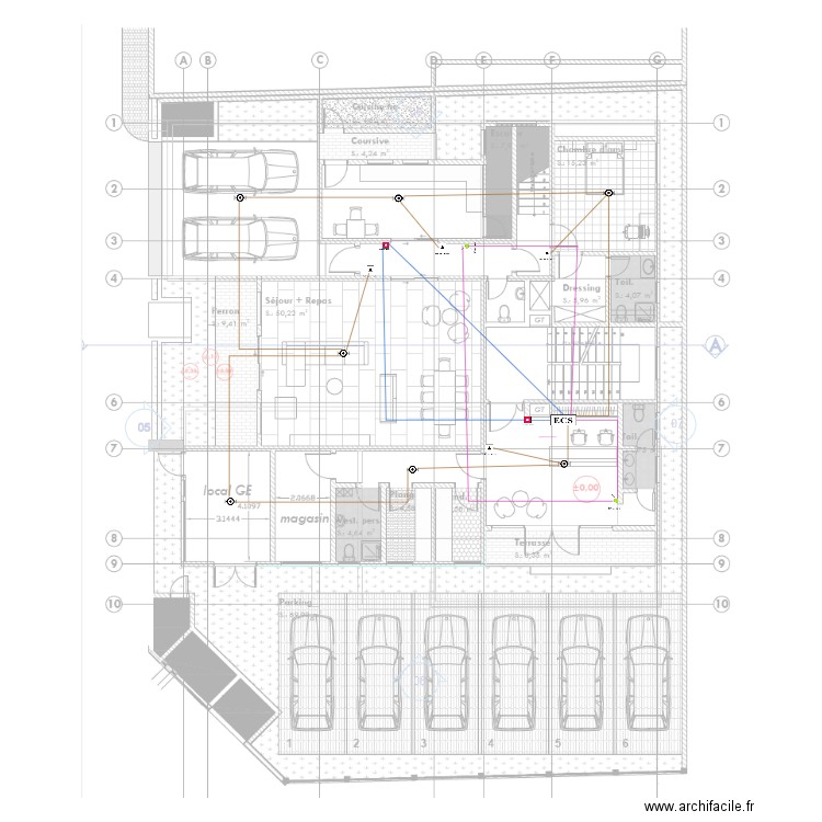 SSI RDC bâtiment BONADIWOTO. Plan de 0 pièce et 0 m2