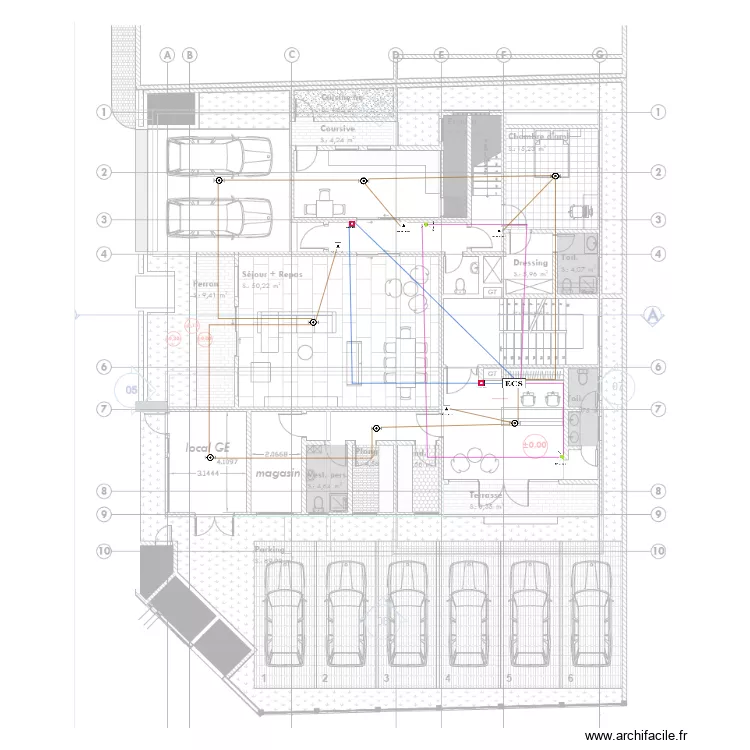 SSI RDC b&acirc;timent BONADIWOTO. Plan de 0 pièce et 0 m2