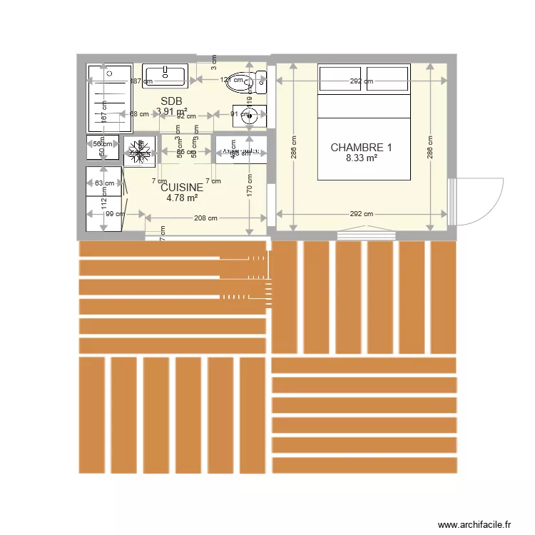 studio. Plan de 