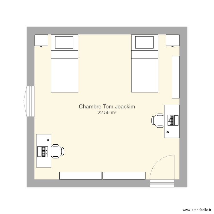 Chambre Tom et Joackim. Plan de 0 pièce et 0 m2
