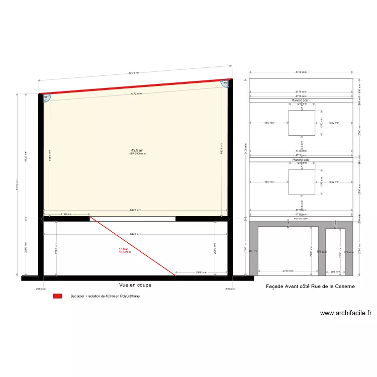 Façade Maison. Plan de Façade Maison. Plan de