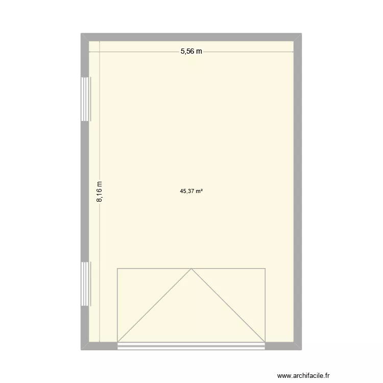 gaegrage gr. Plan de 1 pièce et 45 m²