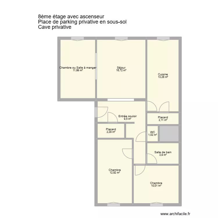 OUALI. Plan de 11 Pièces et 86 m² OUALI. Plan de 11 Pièces et 86 m²