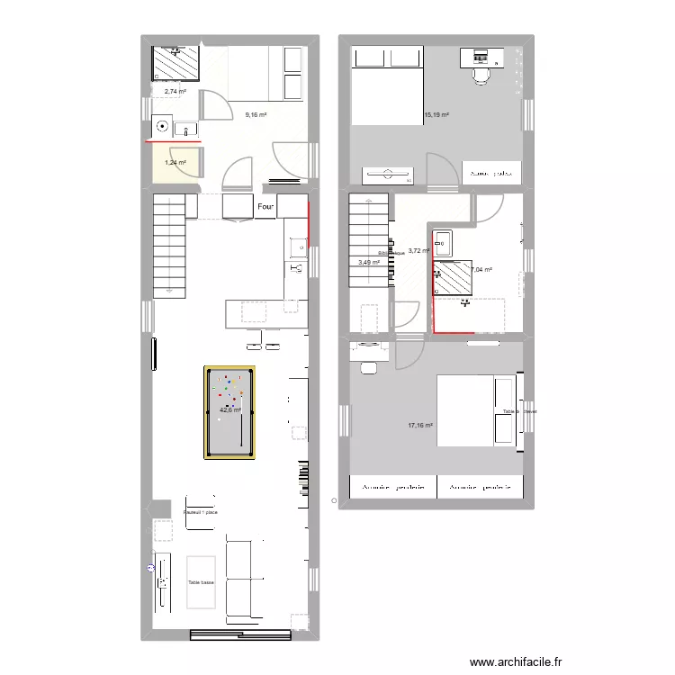 Bruy&egrave;re 10. Plan de 9  et 102 m²