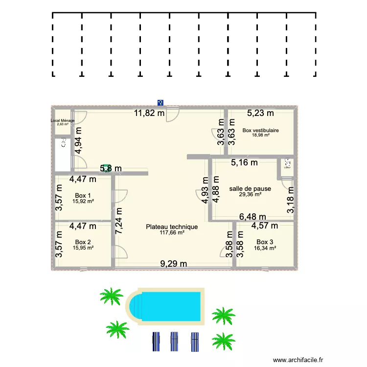 Projet UE32. Plan de 8 Pièces et 218 m² Projet UE32. Plan de 8 Pièces et 218 m²