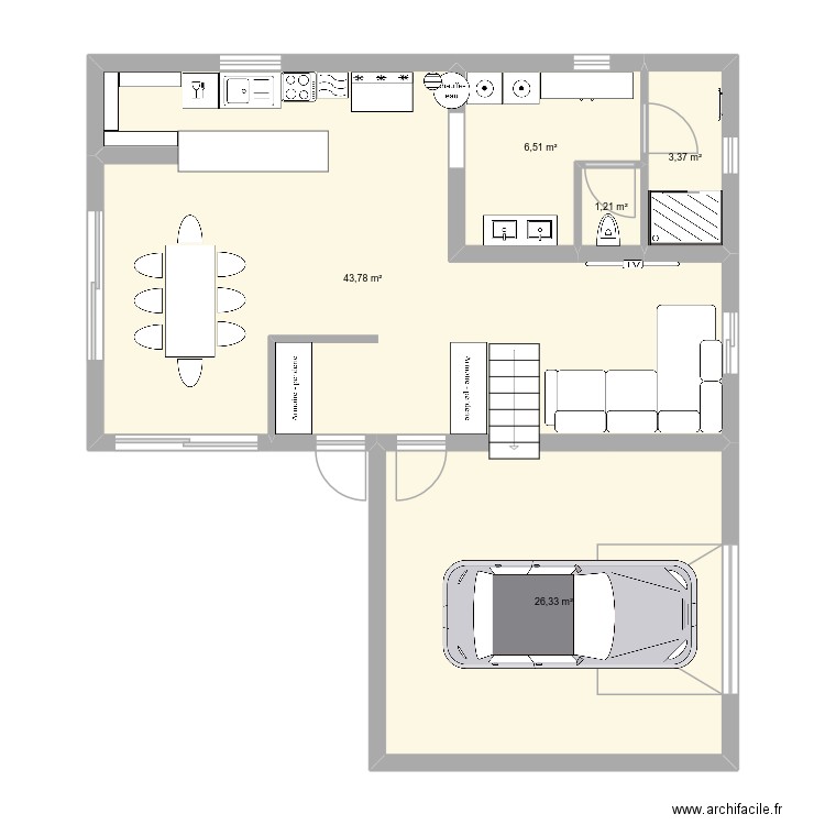 nouvelle M2. Plan de 5 pièces et 81 m2