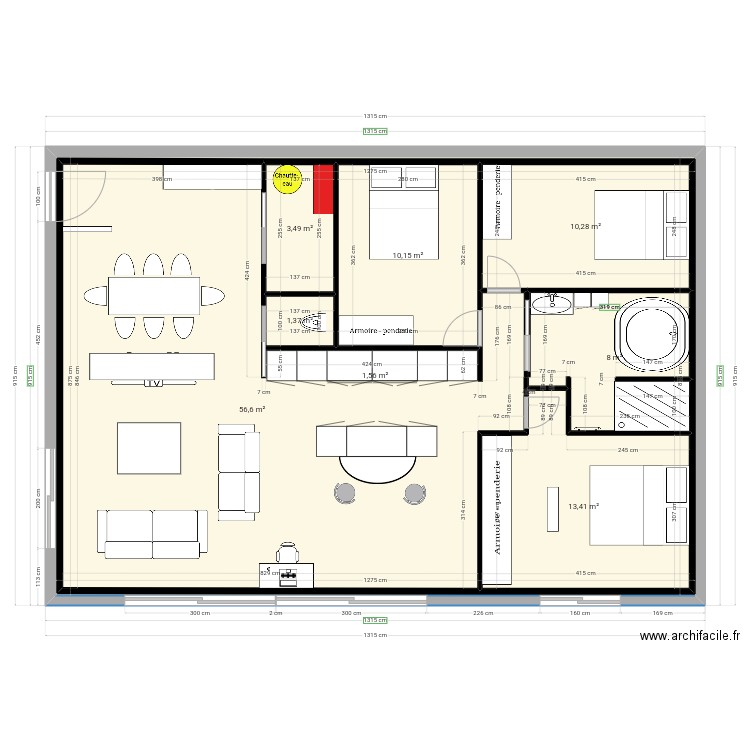 woody VF. Plan de 8 pièces et 215 m2