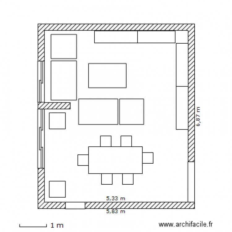 salon. Plan de 0 pièce et 0 m2