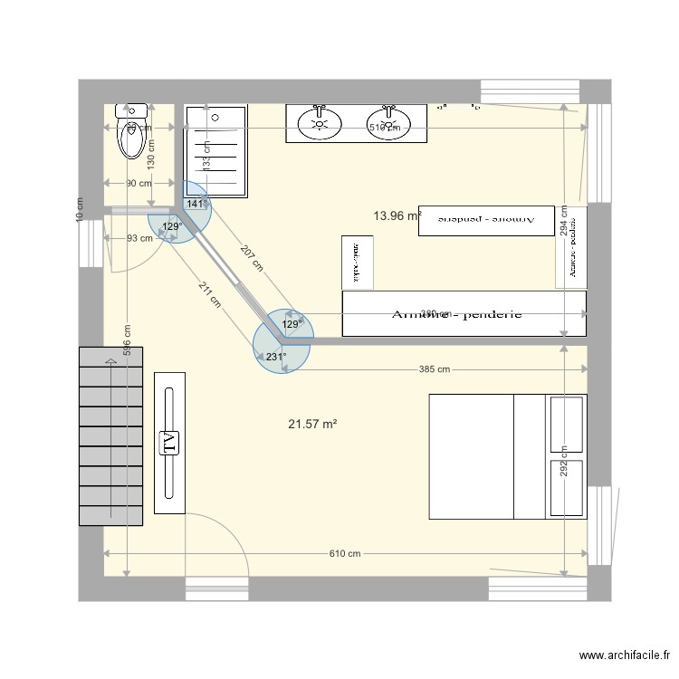 Suite parental. Plan de 0 pièce et 0 m2