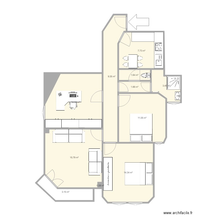 F4 ALBERT 1Er. Plan de 0 pièce et 0 m2