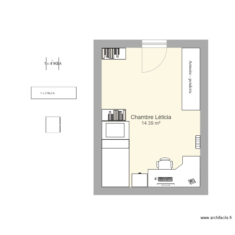 Chambre Léticia v2. Plan de 0 pièce et 0 m2