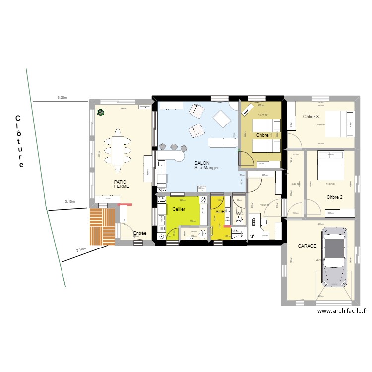 oroüet plan maison  agrandissement 2. Plan de 15 pièces et 208 m2