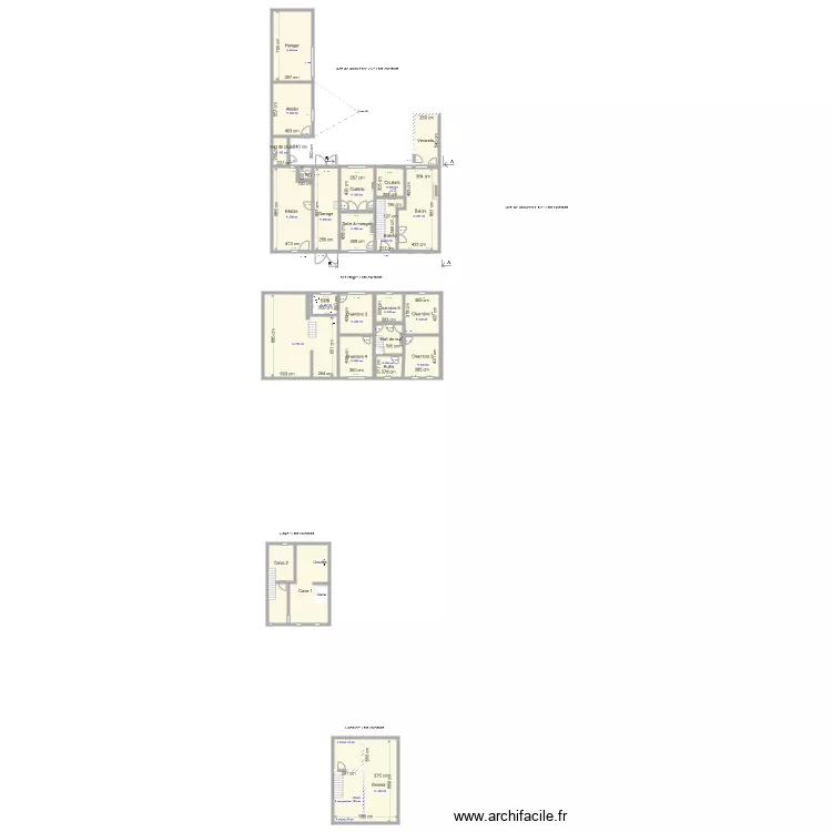 Prises de mesure Plan existant. Plan de 