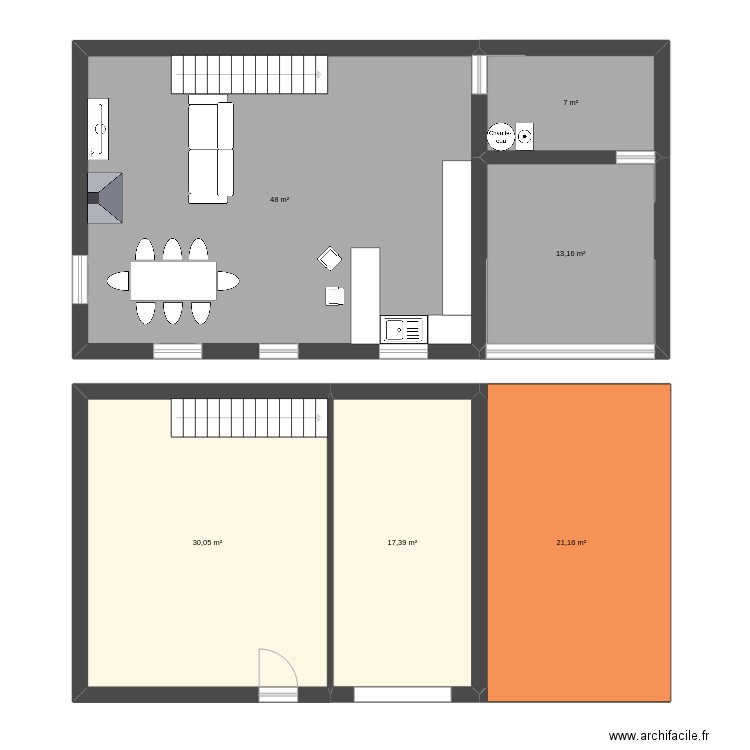Plan maison. Plan de 6 pièces et 137 m2