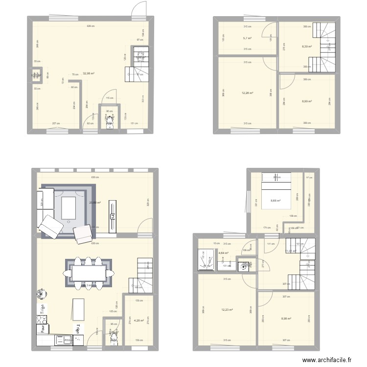 Maison Etienne Pinault - V2. Plan de 18 pièces et 174 m2