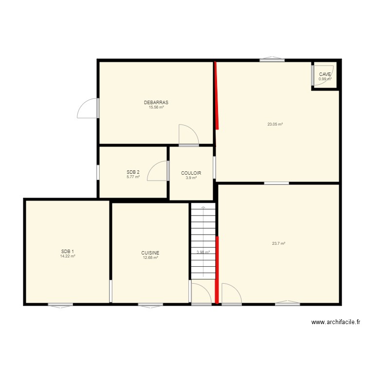 REZ DE CHAUSSEE A MODIFIER . Plan de 0 pièce et 0 m2