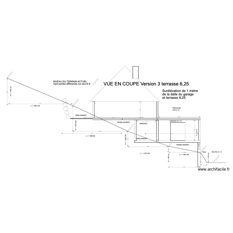 Vue en coupe Version 3. Plan de 