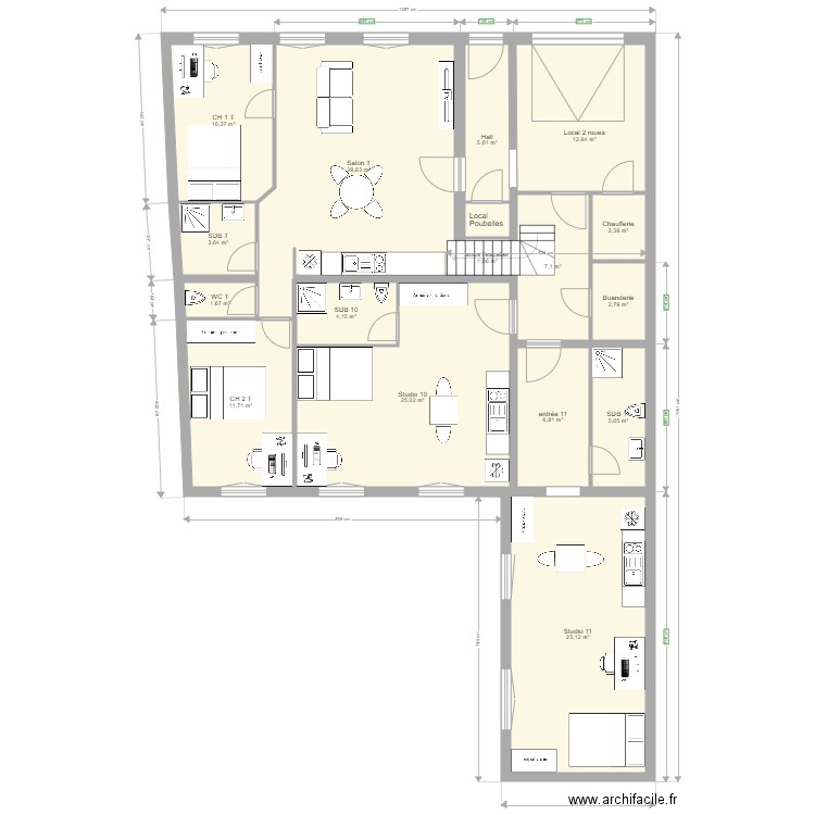 Projet locatif Cusset. Plan de 0 pièce et 0 m2