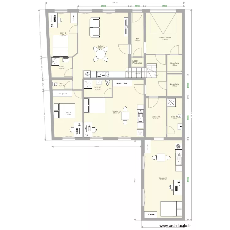 Projet locatif Cusset. Plan de Projet locatif Cusset. Plan de
