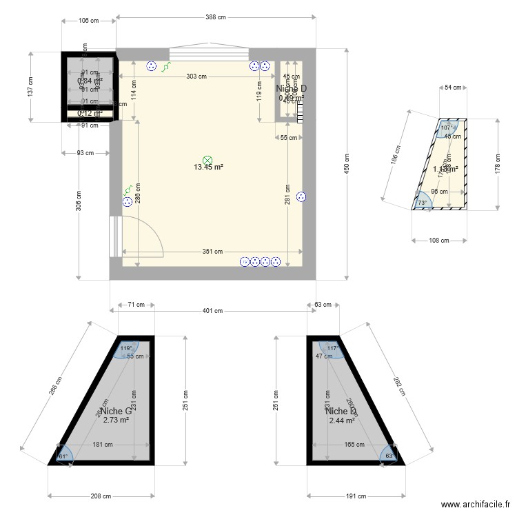 Plan electrique Chambre David. Plan de 0 pièce et 0 m2