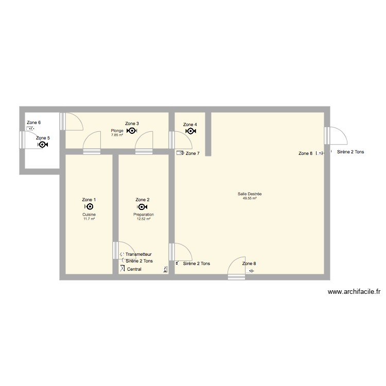 Salle Destrée. Plan de 0 pièce et 0 m2