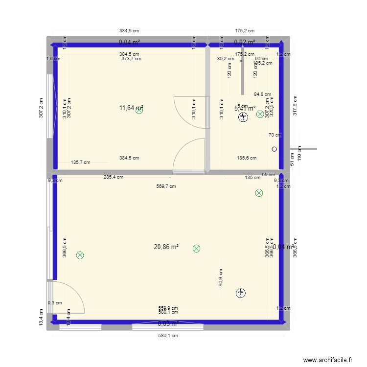 Plan PM 16 validé. Plan de 7 pièces et 38 m2