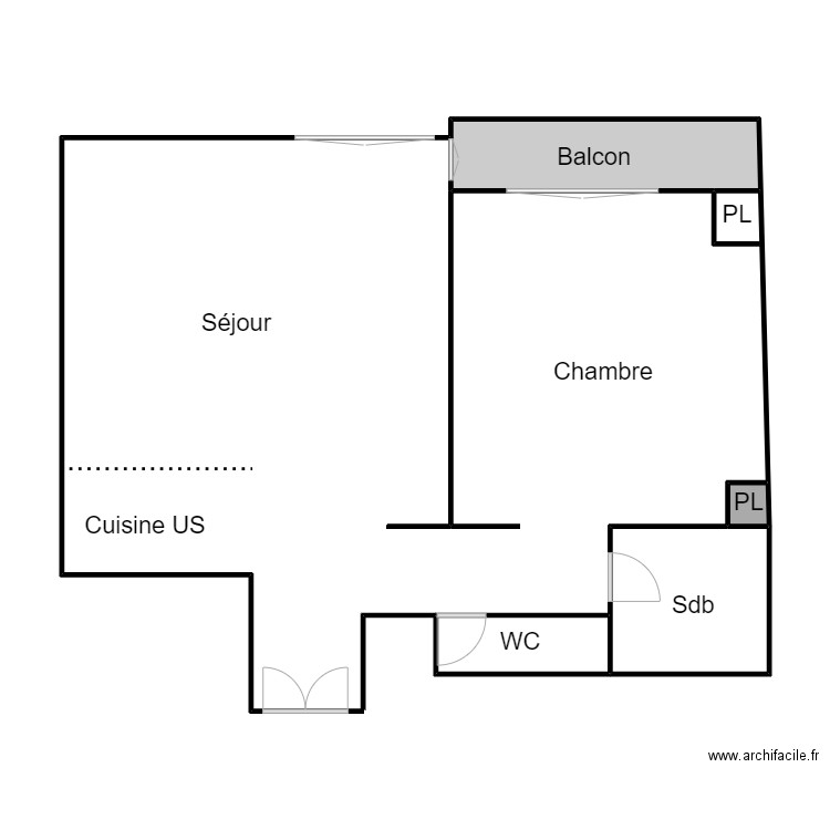 PLAN NEUILLY cyprien. Plan de 4 pièces et 15 m2