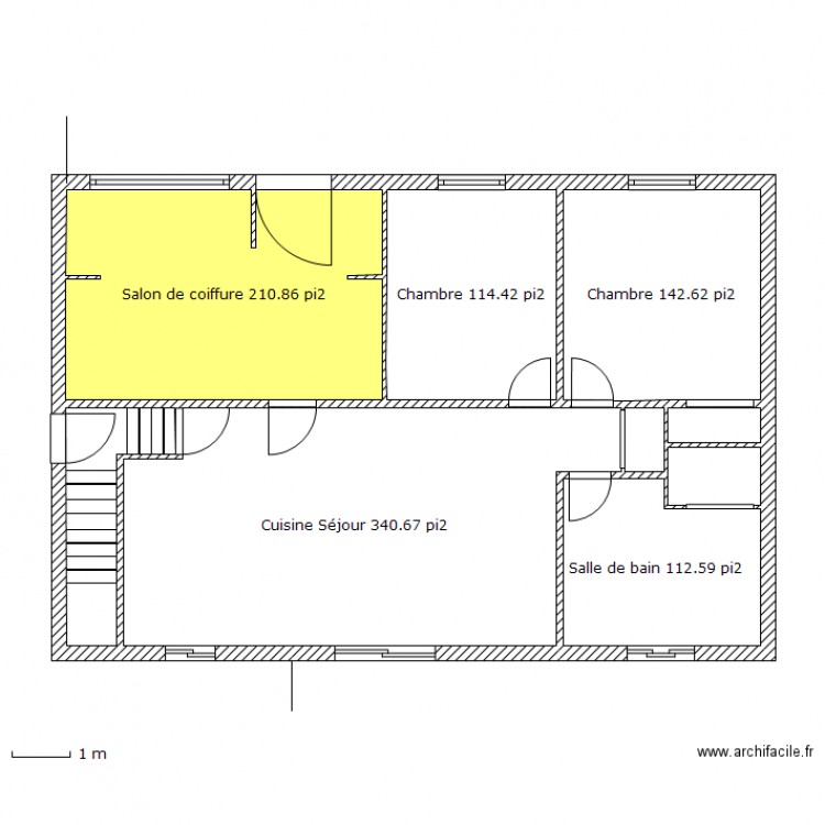 RdCh Projet salon de coiffure. Plan de 0 pièce et 0 m2