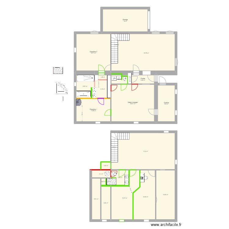 Rebecca V2. Plan de 24 pièces et 222 m2