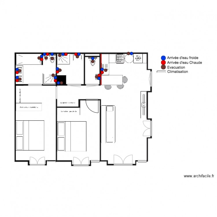 villa madeleine RdC Plan Plomberie partie 3. Plan de 0 pièce et 0 m2