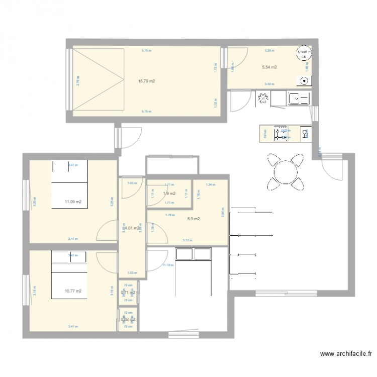 TYPE 4. Plan de 0 pièce et 0 m2