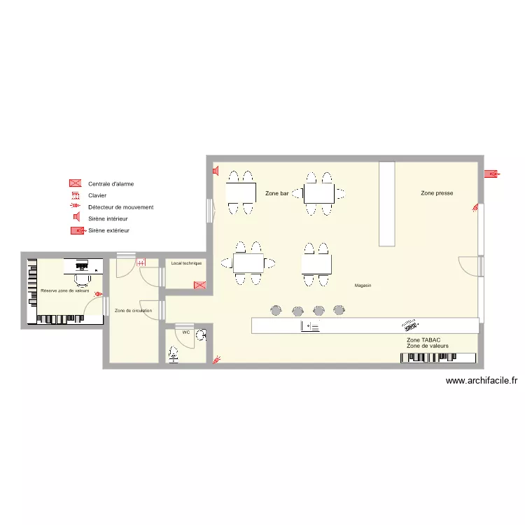 Tabac LE FONTENOY Alarme. Plan de 