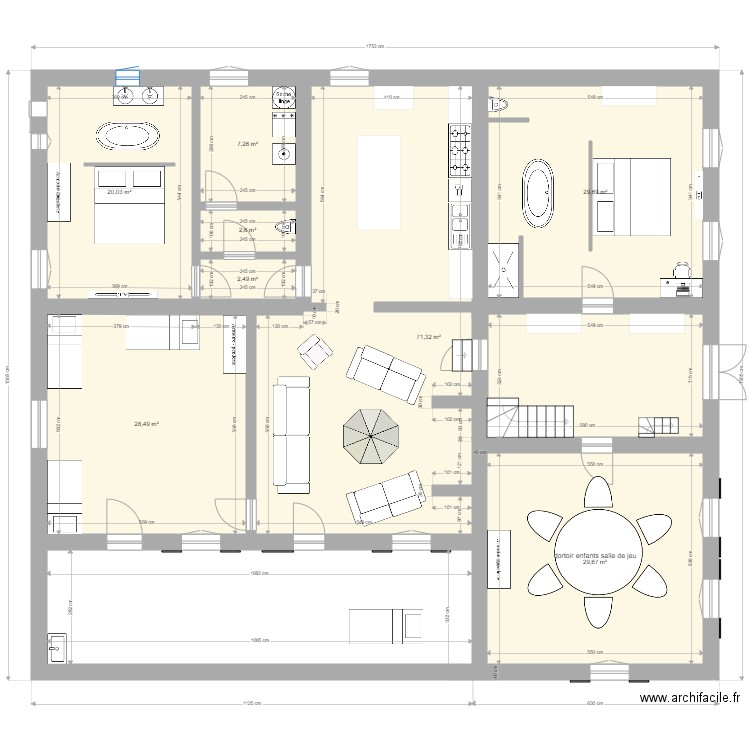 rez de chaussé montastruc. Plan de 0 pièce et 0 m2
