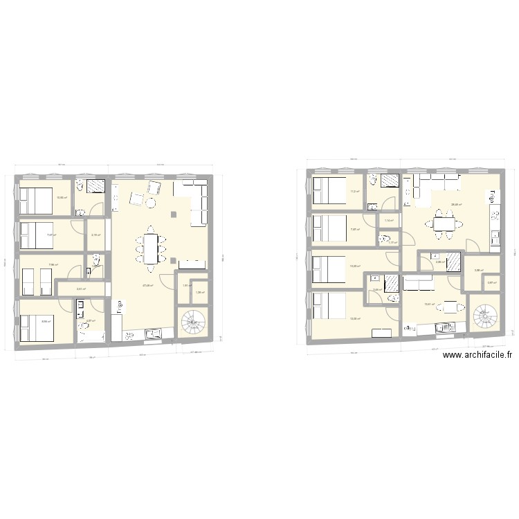 Lille 3. Plan de 25 pièces et 203 m2