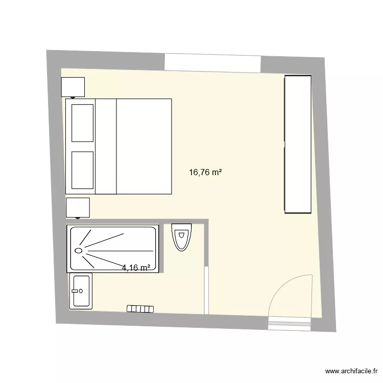 Chambre bleue n3. Plan de Chambre bleue n3. Plan de