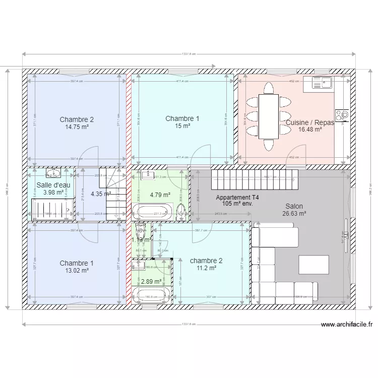 A Casa Aperta &eacute;tage. Plan de 