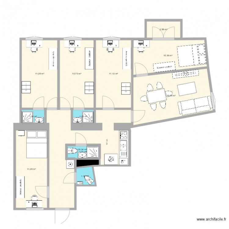 Damjanich 2 aménagé 1. Plan de 0 pièce et 0 m2