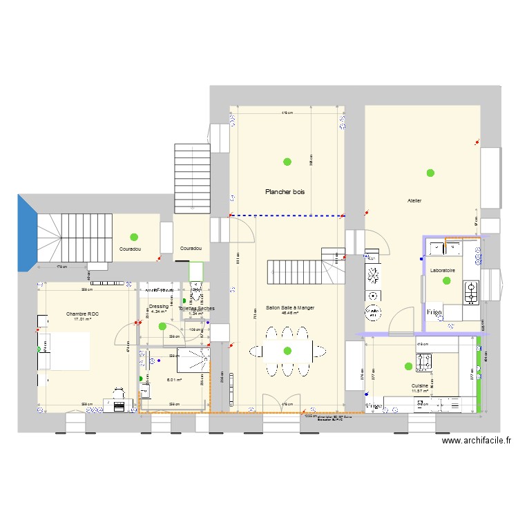 Rocles RDC Plomberie. Plan de 0 pièce et 0 m2