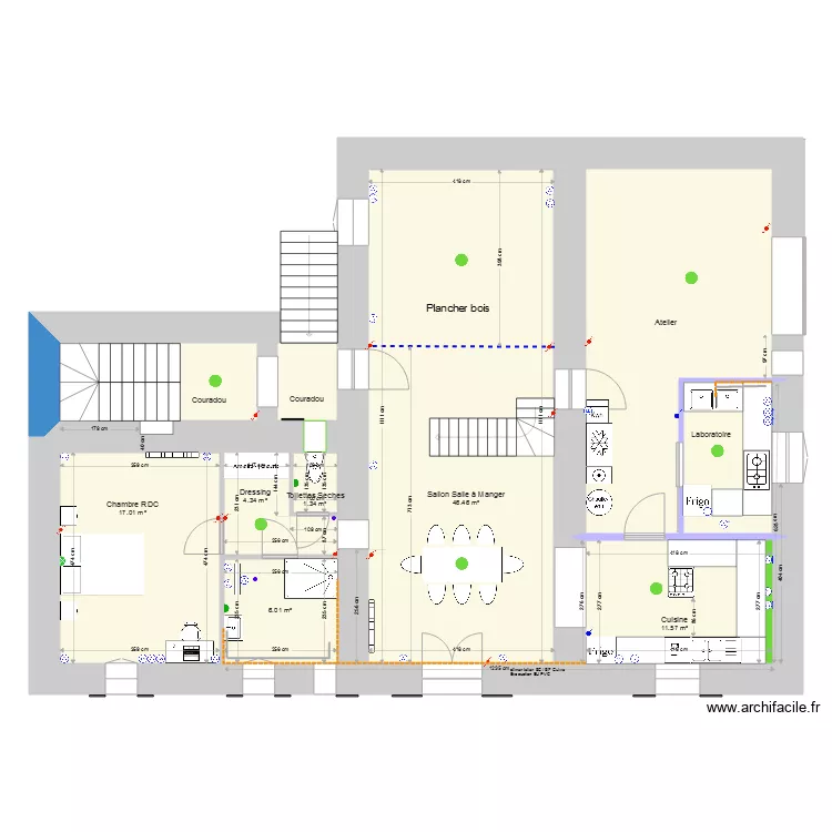 Rocles RDC Plomberie. Plan de Rocles RDC Plomberie. Plan de