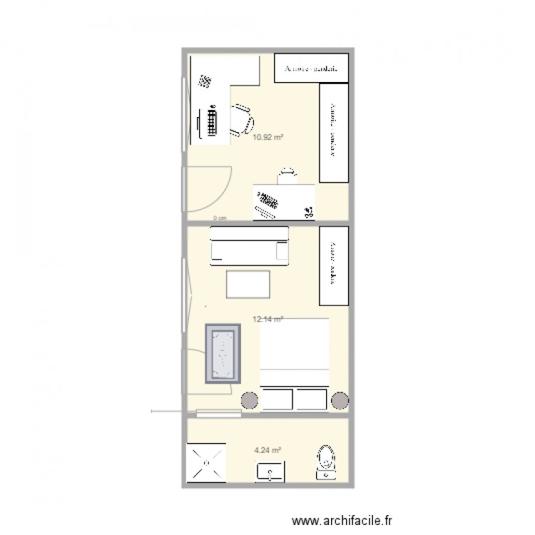 studio jardin. Plan de 0 pièce et 0 m2