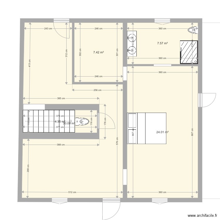 RdC chambres Aimargues modifié économique. Plan de 0 pièce et 0 m2