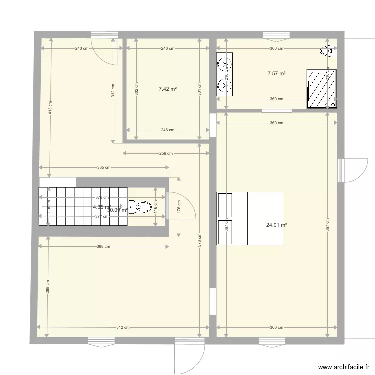 RdC chambres Aimargues modifié économique. Plan de RdC chambres Aimargues modifié économique. Plan de
