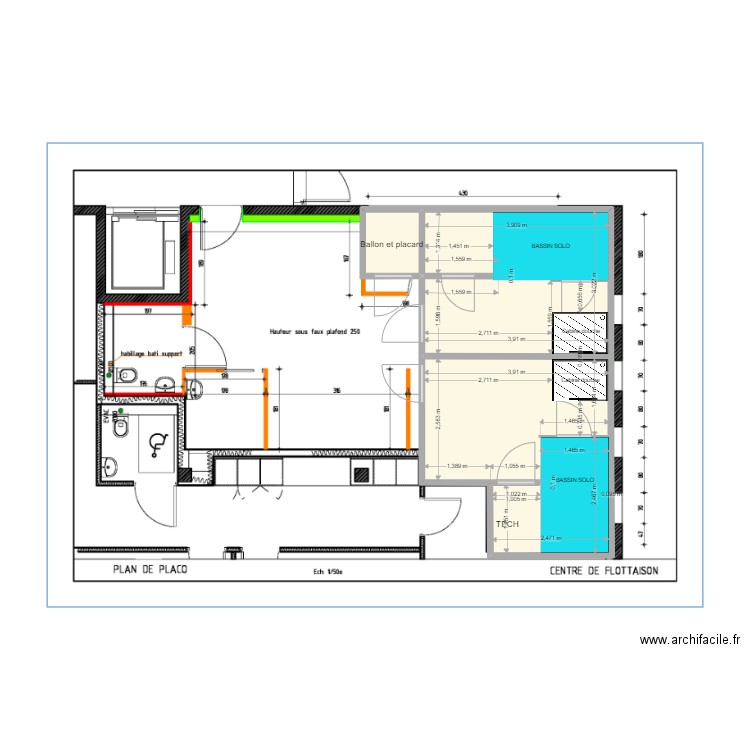 POUST GLOBAL V1. Plan de 3 pièces et 27 m2